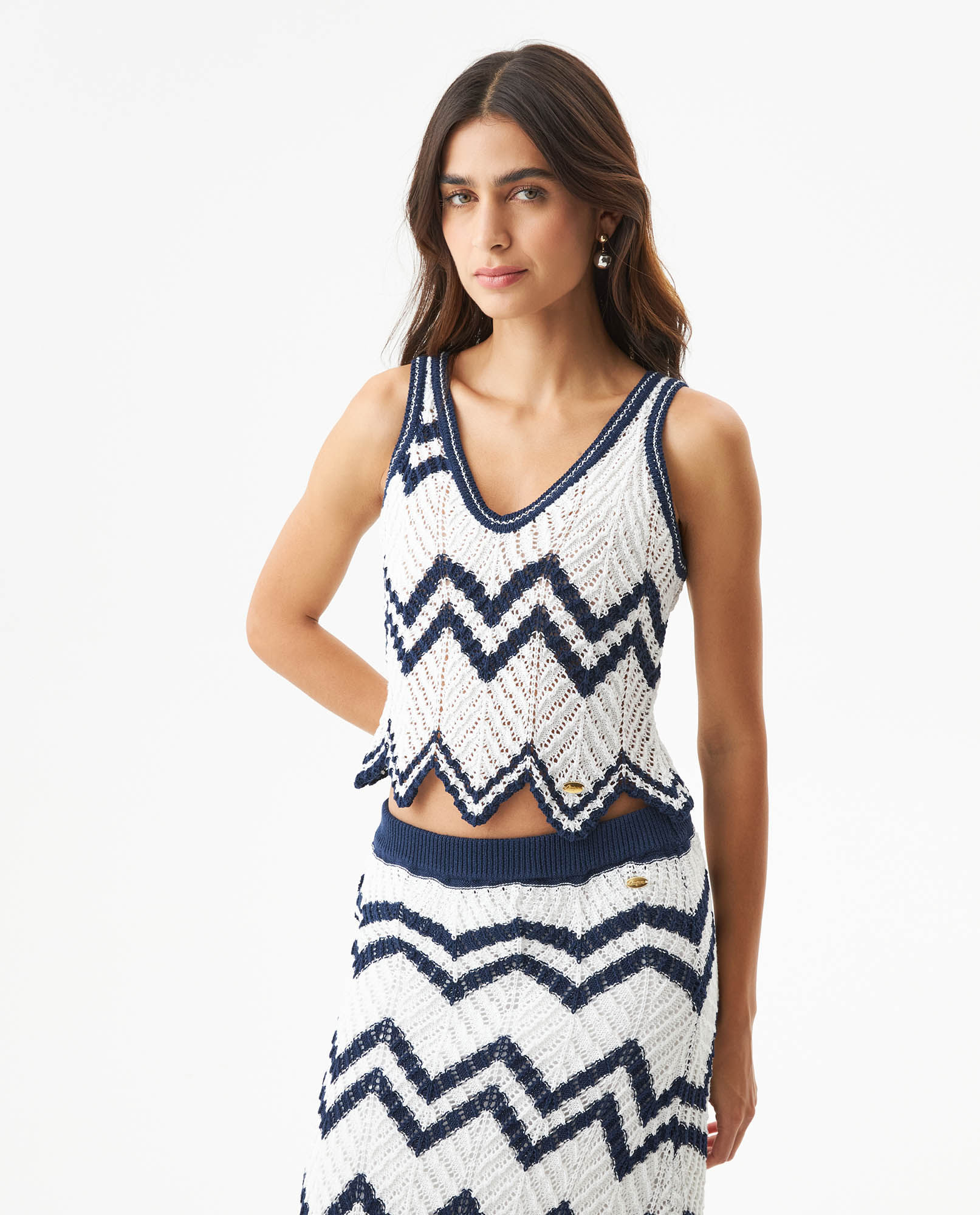 Top Tejido Tipo Crochet en Set de 2 Piezas para Mujer