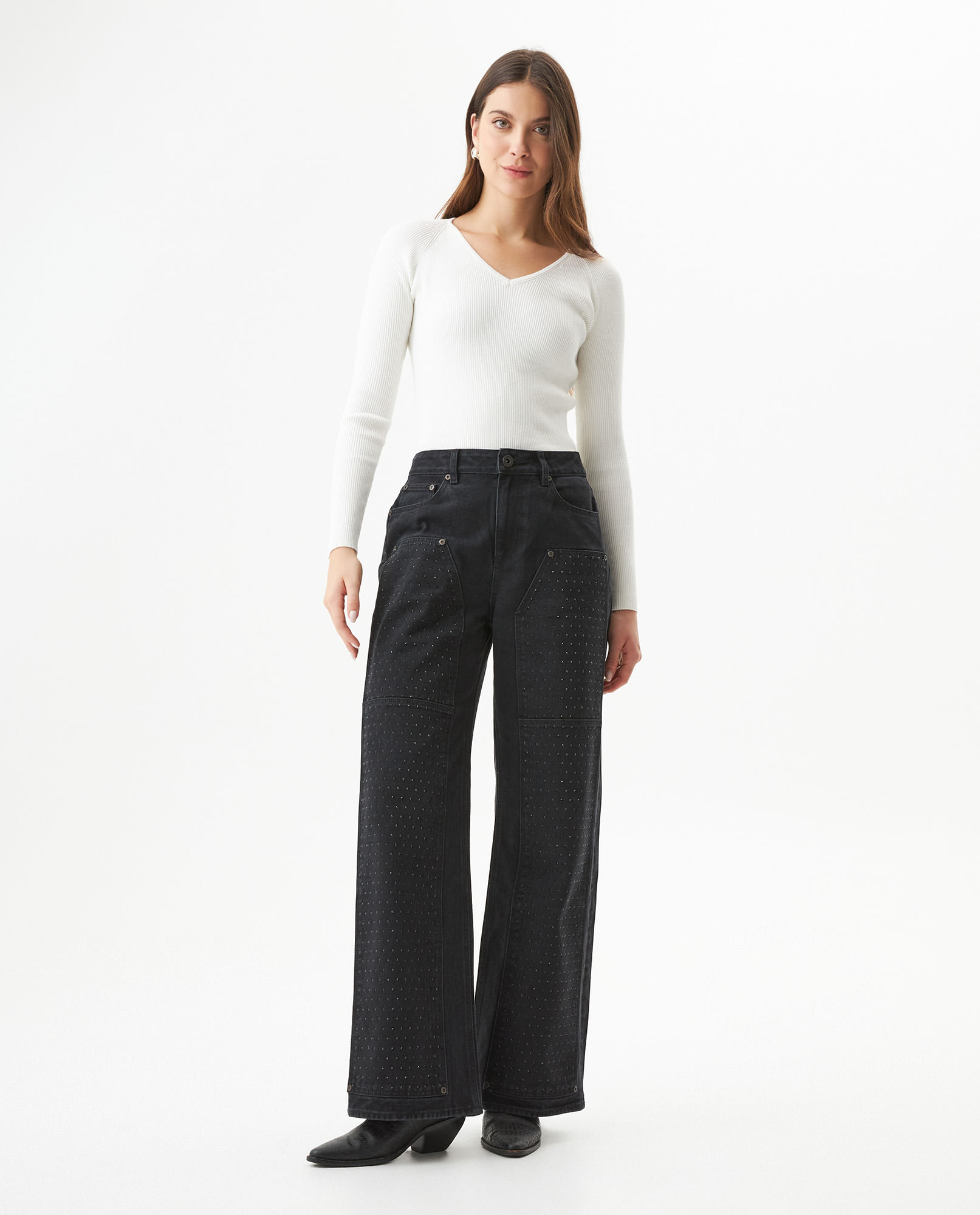 Jean Special Fit Wide Leg Tiro Súper Alto para Mujer en Mezcla de Algodón y Viscosa, Gala