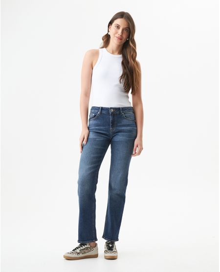 Jean Cosmo Tiro Alto para Mujer en Algodón Reciclado y Algodón, Coordenadas