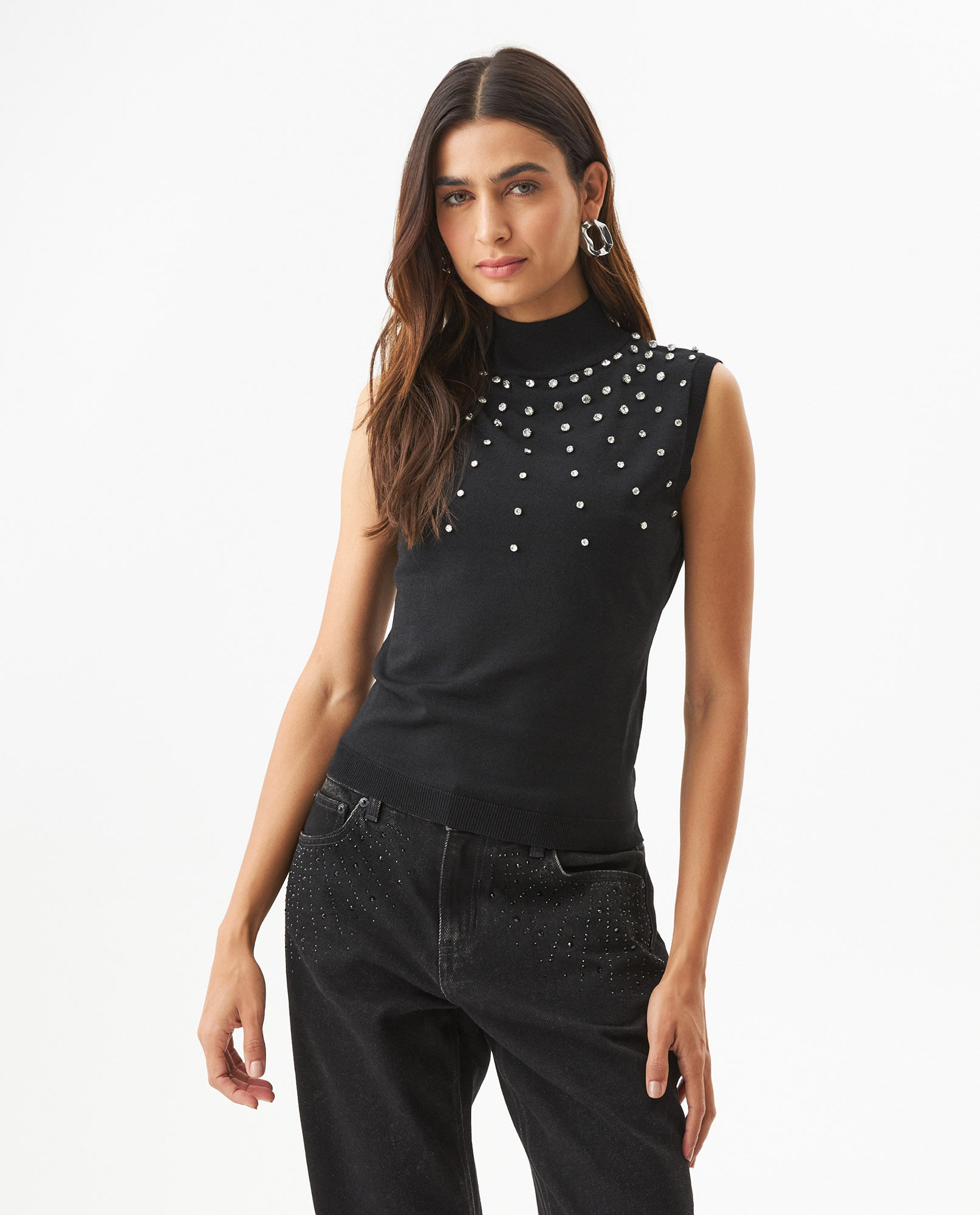 Top Tejido de Mujer con Brillo Sutil