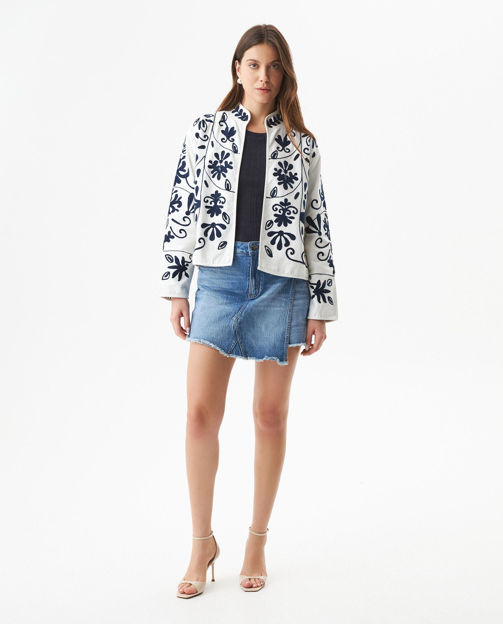 Falda Tipo Cargo en Denim para Mujer