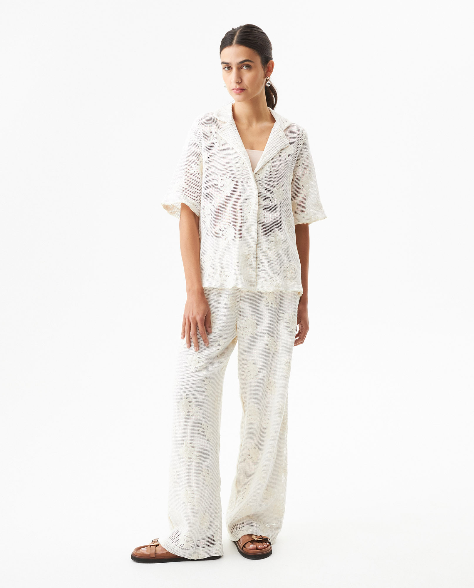 Pantalón Crochet Silueta Recta para Mujer