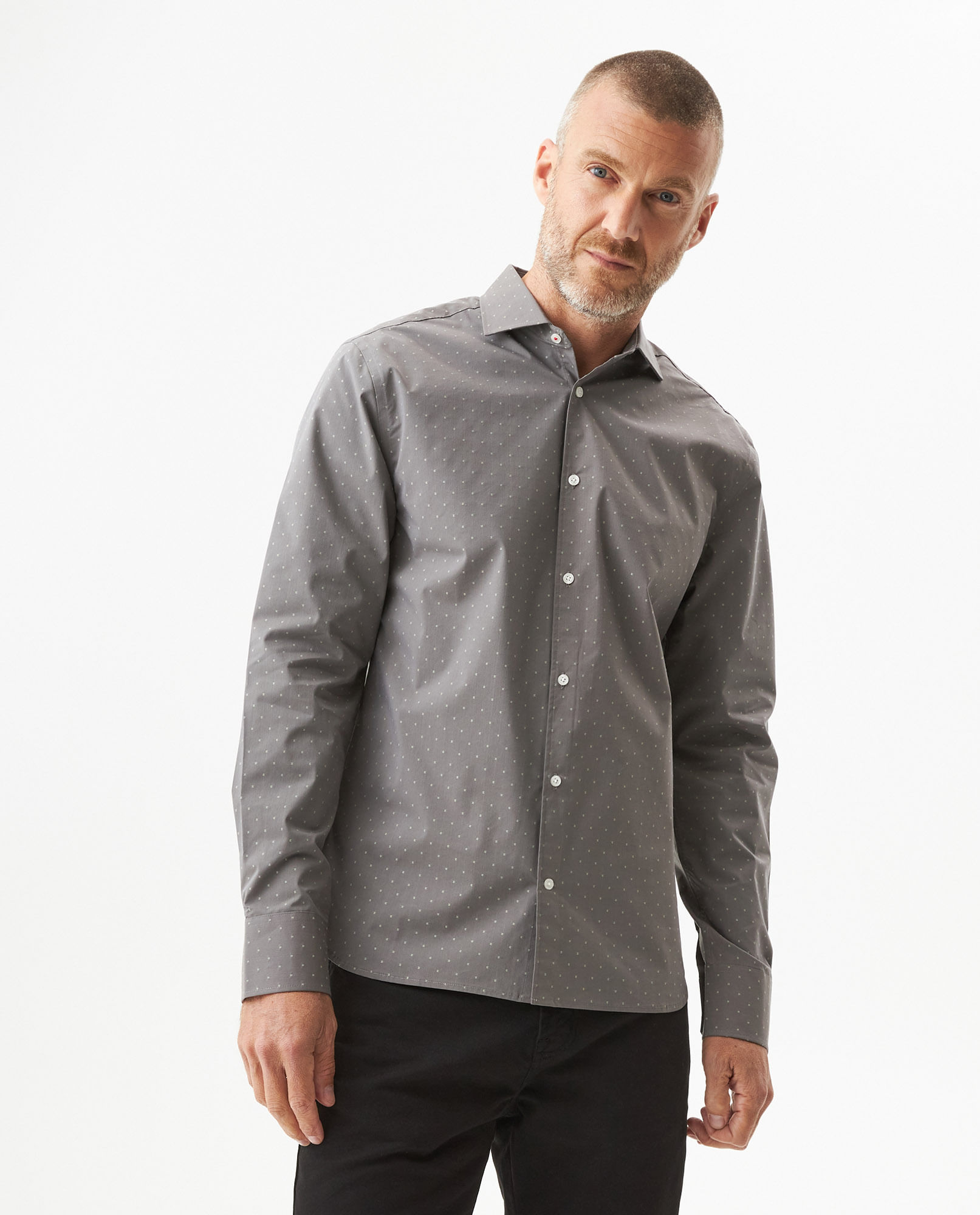 Camisa Dobby Manga Larga para Hombre