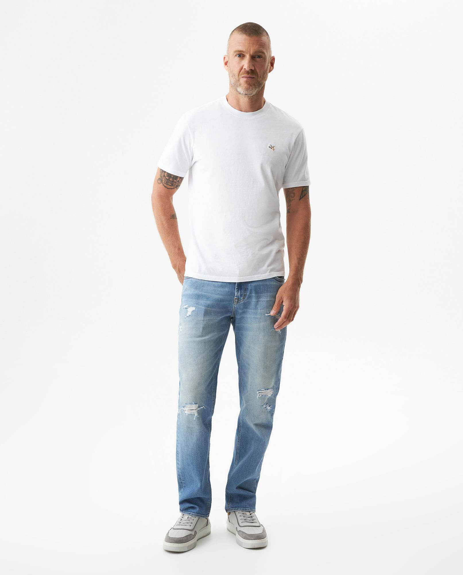 Jean Morrison Slim Fit para Hombre Tiro Medio en Algodón, Horizonte