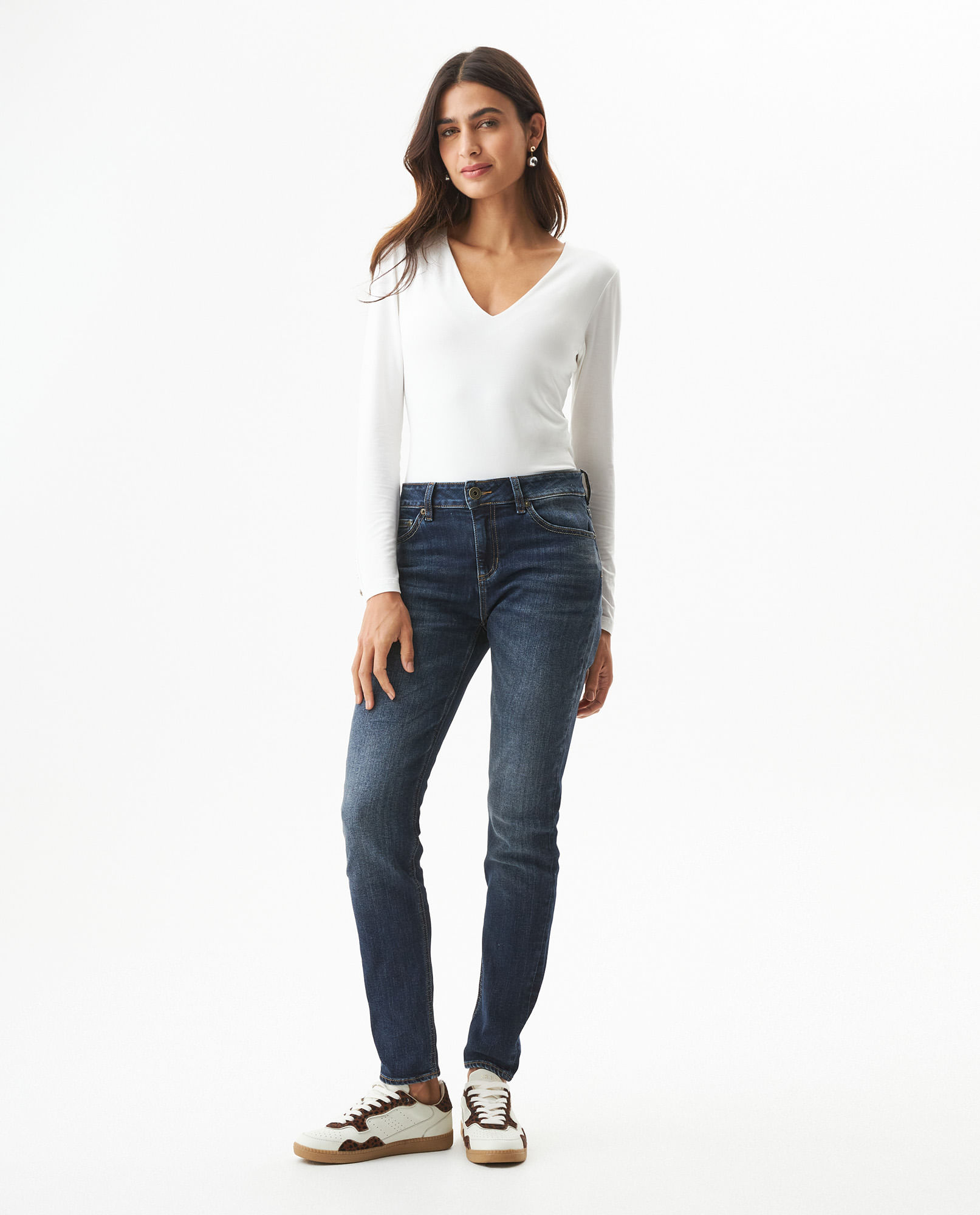 Jean Rusty Tiro Bajo para Mujer en Algodón y Poliéster, Horizonte