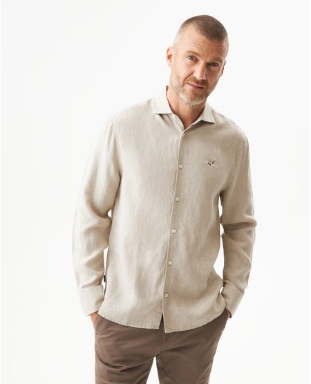 Camisa de Lino de Manga Larga para Hombre