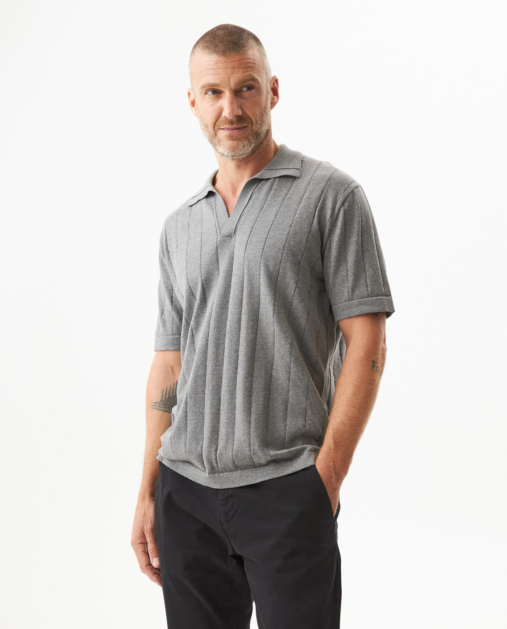 Camiseta Tipo Polo Tejida para Hombre