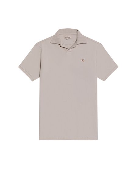 Camisa Polo de Hombre Slim Fit Manga Corta con Perilla en V Pato de Colores Bordado Tela Piqué en Mezcla de Algodón