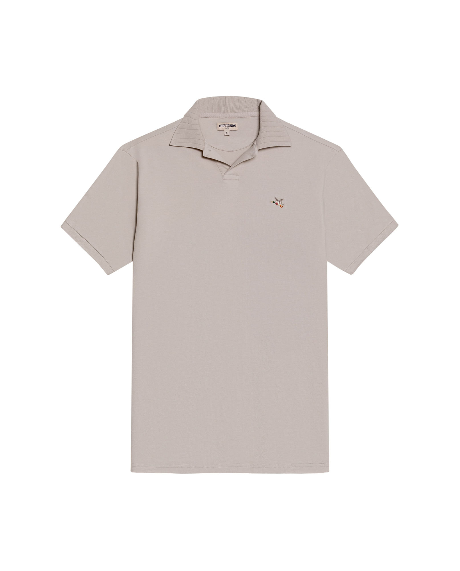 Camisa Polo de Hombre Slim Fit Manga Corta con Perilla en V Pato de Colores Bordado Tela Piqué en Mezcla de Algodón
