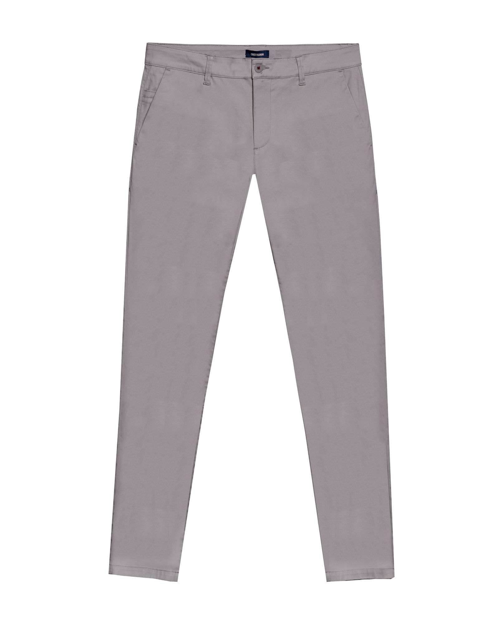 Pantalón de Hombre Chino Tiro Medio con Bolsillos Diagonales en Mezcla de Algodón