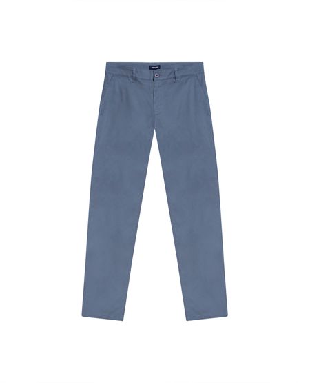 Pantalón de Hombre Chino Tiro Medio con Bolsillos Diagonales en Mezcla de Algodón