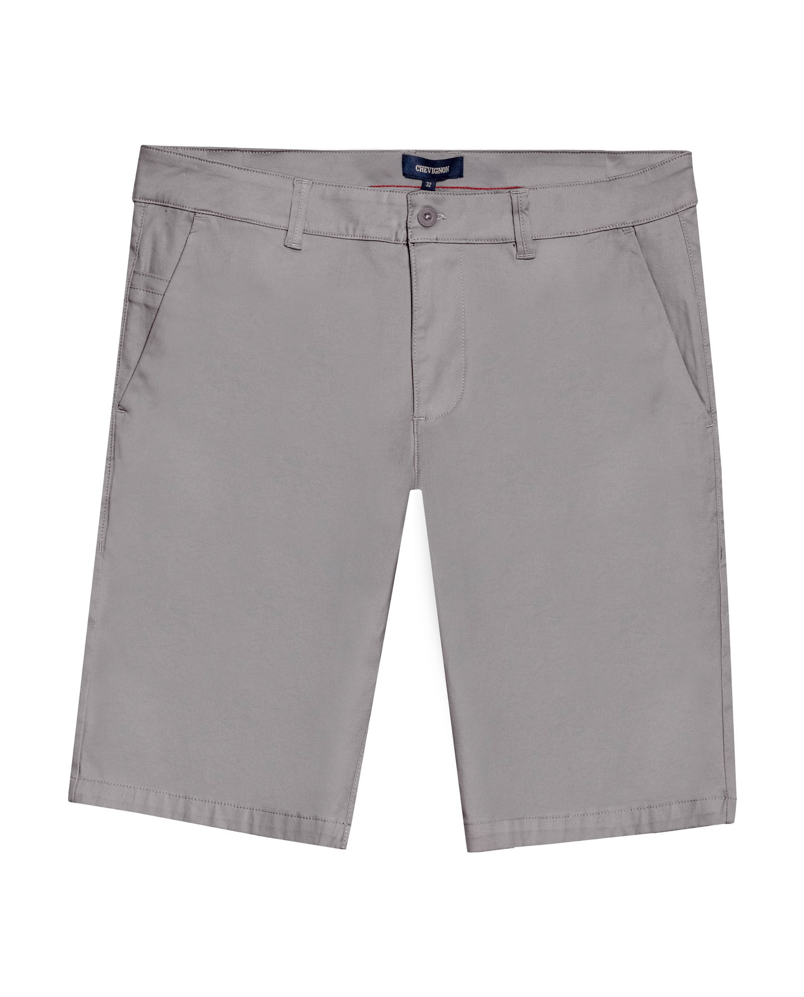Bermuda de Hombre Tipo Chino con Bolsillos de Ribete en Mezcla de Algodón