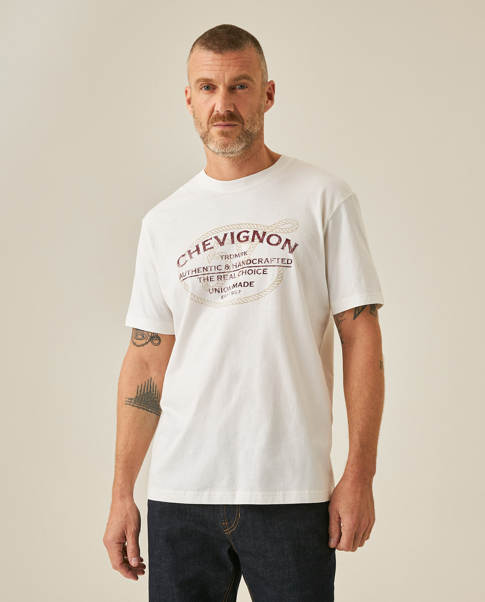 Camiseta de Hombre Rodeo Slim Fit Manga Corta Gráficos en Frente y Espalda Jersey Nazca en Algodón