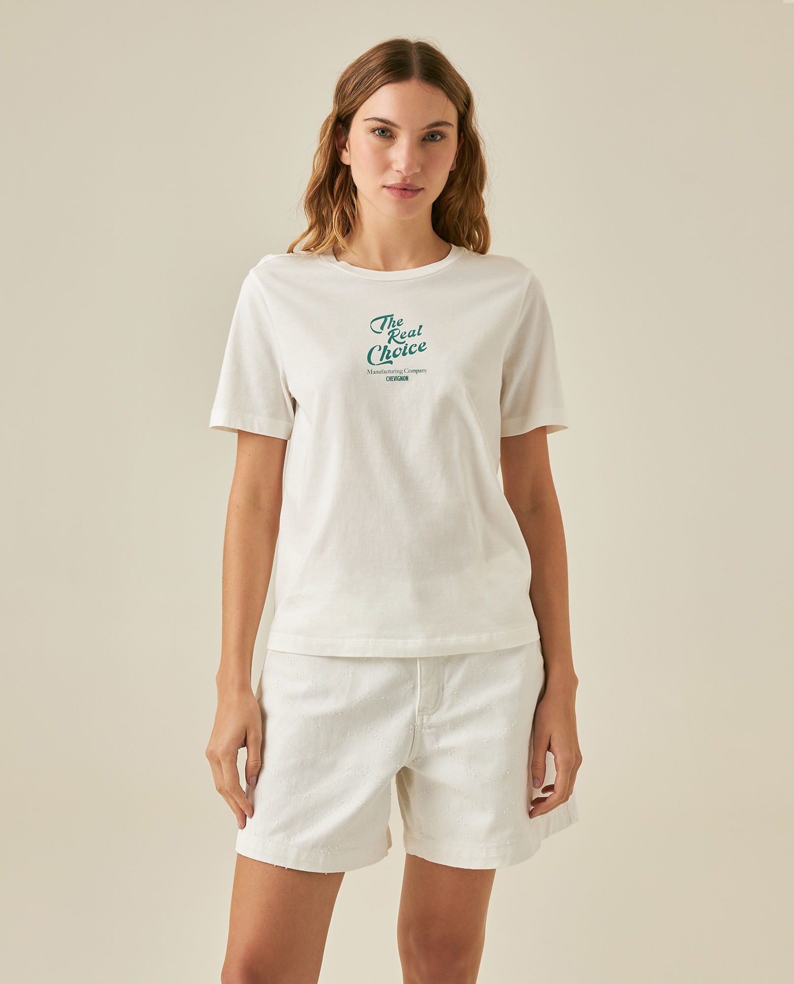 Camiseta de Mujer Gráfica Slim Fit Cuello Redondo con Estampado Textil en  Algodón