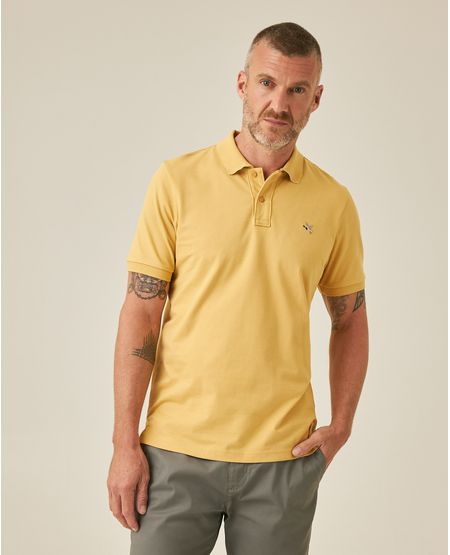 Camisa Polo de Hombre Slim Fit Manga Corta con Pato Bordado de Colores en Mezcla de Algodón