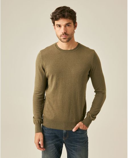 Suéter de Hombre Tejido Regular Fit Cuello Redondo Full Fashion Pato Bordado en Algodón