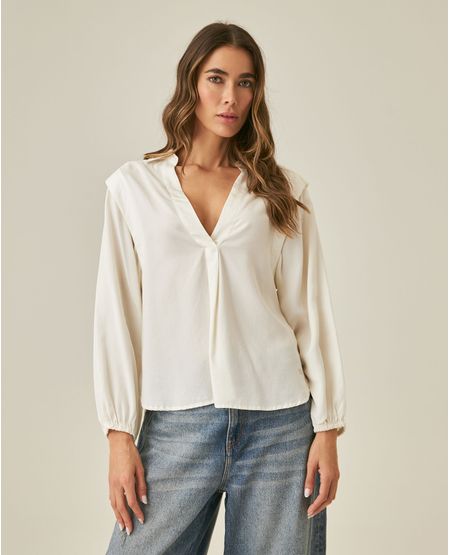 Blusa de Mujer Moda Semi Recta Simulación Doble Prenda en Lyocell