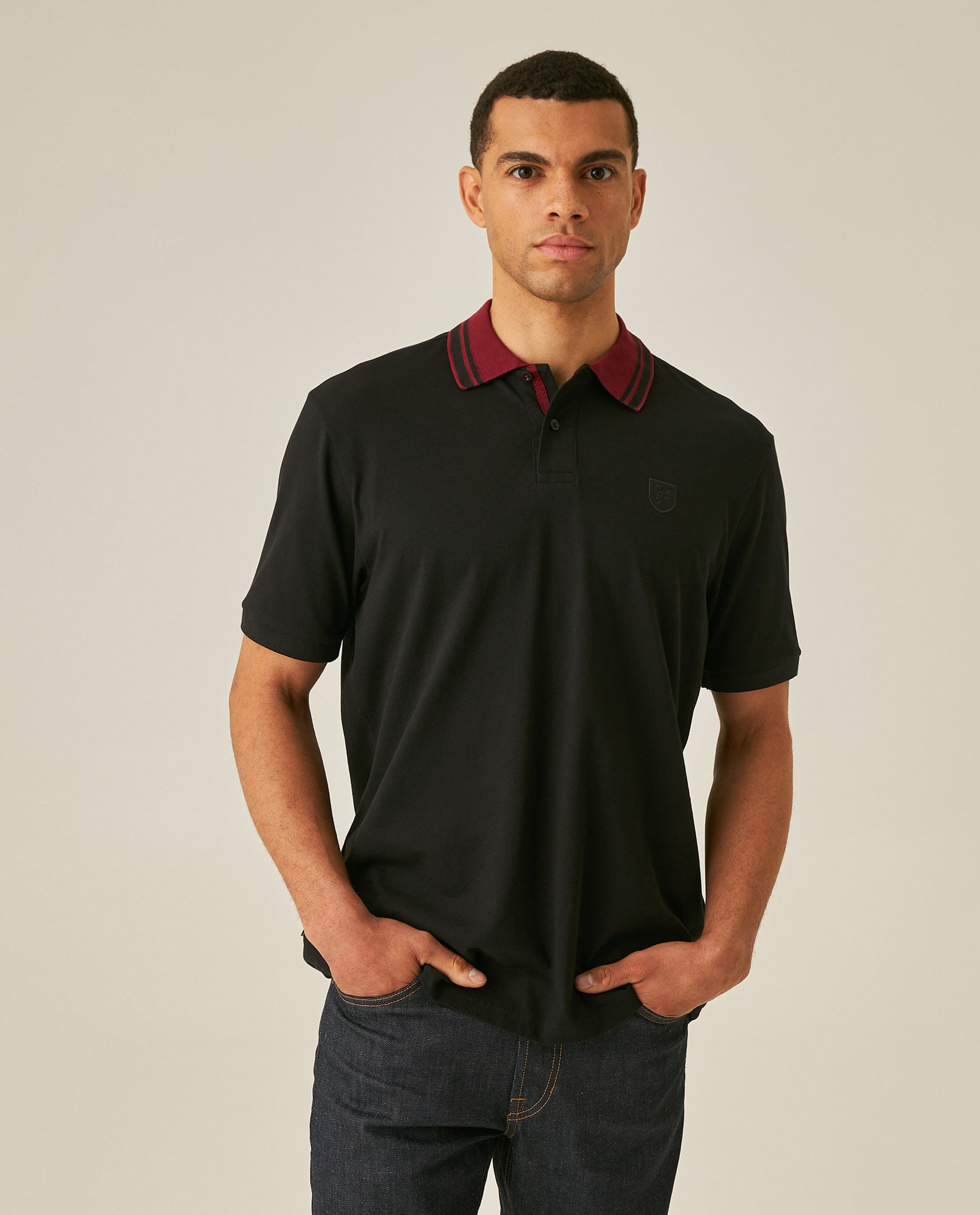Camisa Polo de Hombre Classic Fit Manga Corta con Cuello en Contraste Tela Piqué en Mezcla de Algodón