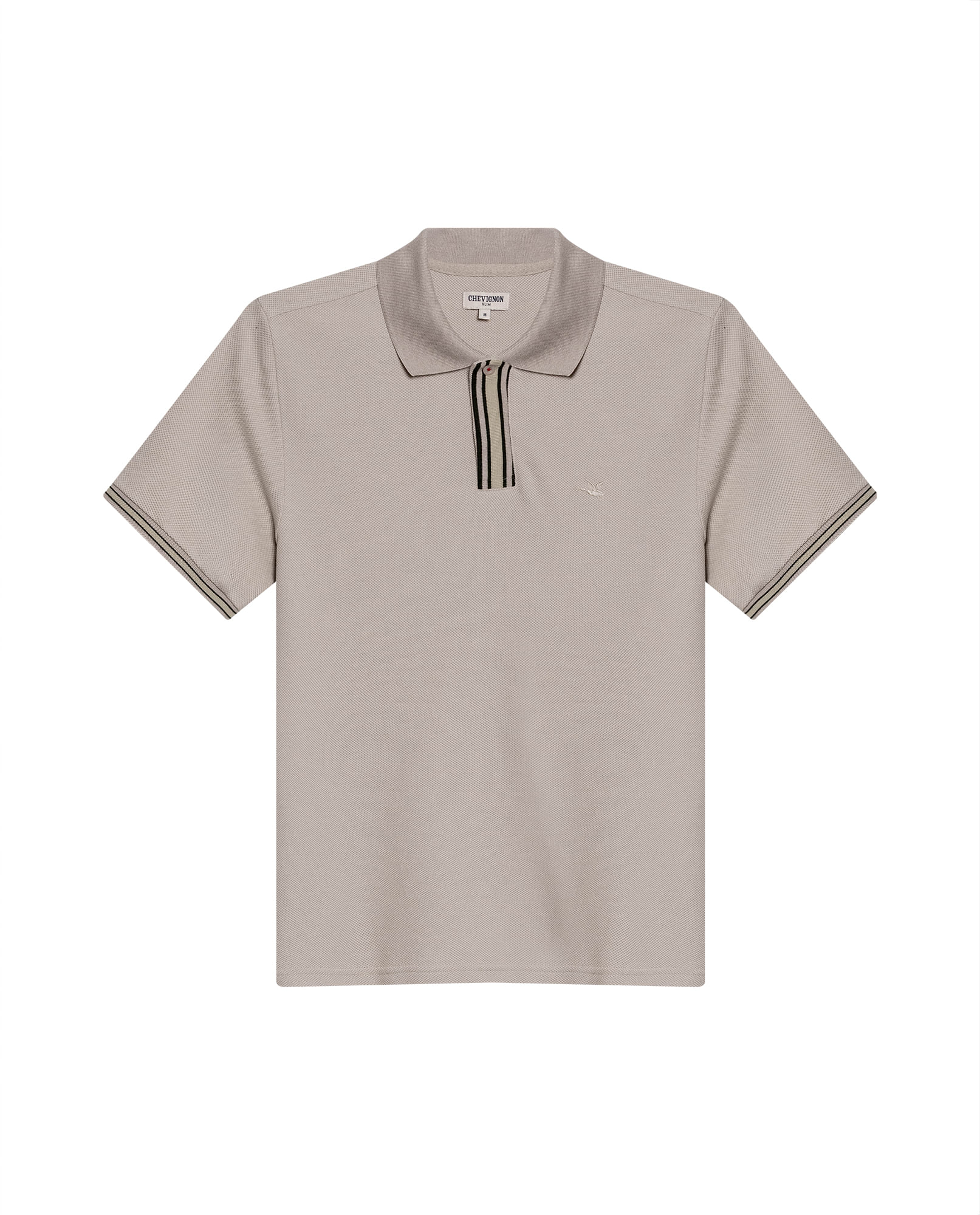 Camisa Polo de Hombre Slim Fit Manga Corta Perilla Tejida Escondida en Mezcla de Algodón y Viscosa
