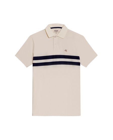 Camisa Polo de Hombre Classic Fit Manga Corta Rayas Preteñidas Tela Piqué en Mezcla de Algodón