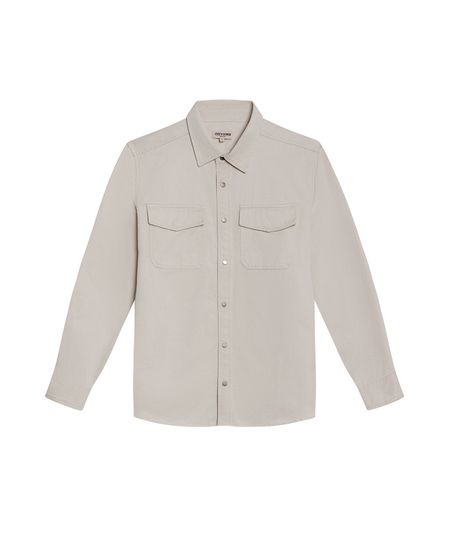 Camisa de Hombre Manga Larga Regular Fit Hiladilla Decorativa en Mezcla de Lyocell y Algodón