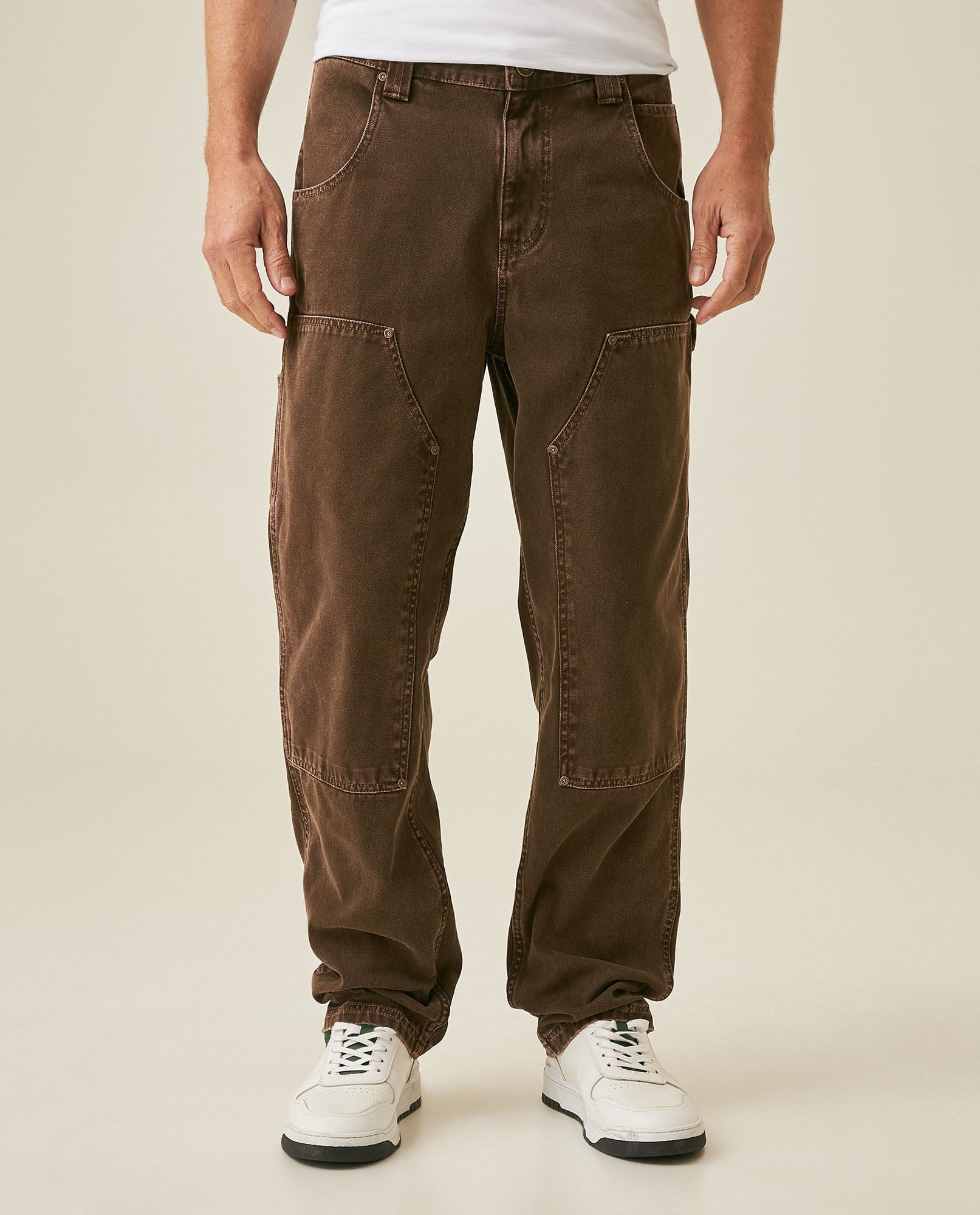 Pantalón de Hombre Rodeo Carpintero 5 Bolsillos Tiro Bajo en Algodón Canvas