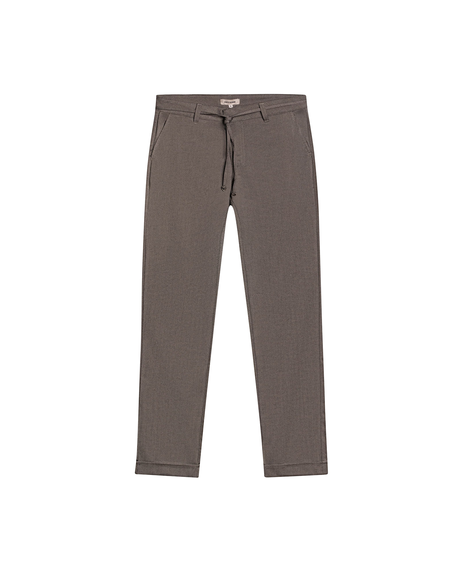 Pantalón de Mujer Chino Tiro Medio con Cinturón Punteras Metálicas Tela Oxford en Mezcla de Poliéster