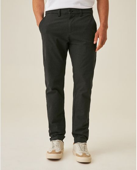 Pantalón de Hombre Smart Slim Fit Tiro Medio con Ribetes y Detalles en Rojo en Mezcla de Algodón