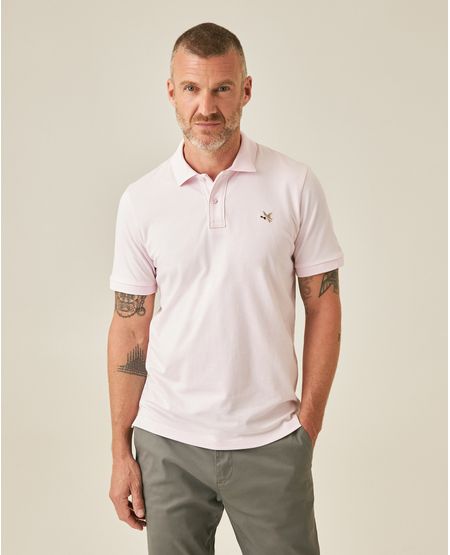 Camisa Polo de Hombre Slim Fit Manga Corta con Pato Bordado de Colores en Mezcla de Algodón