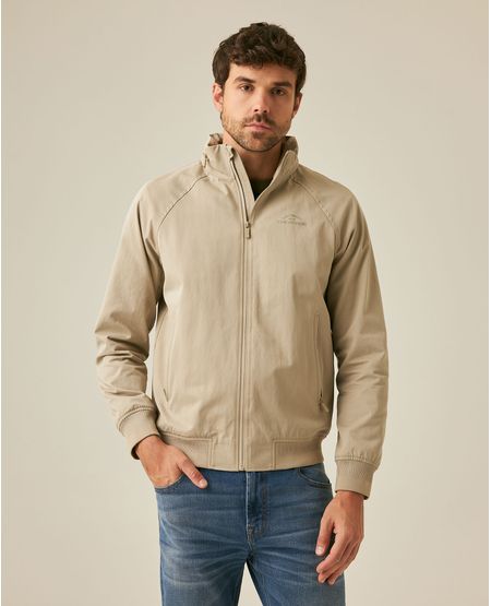 Chaqueta de Hombre Cuello Alto Capucha Replegable Bolsillos con Cierre Tela Jeanswear en Mezcla de Algodón y Poliamida