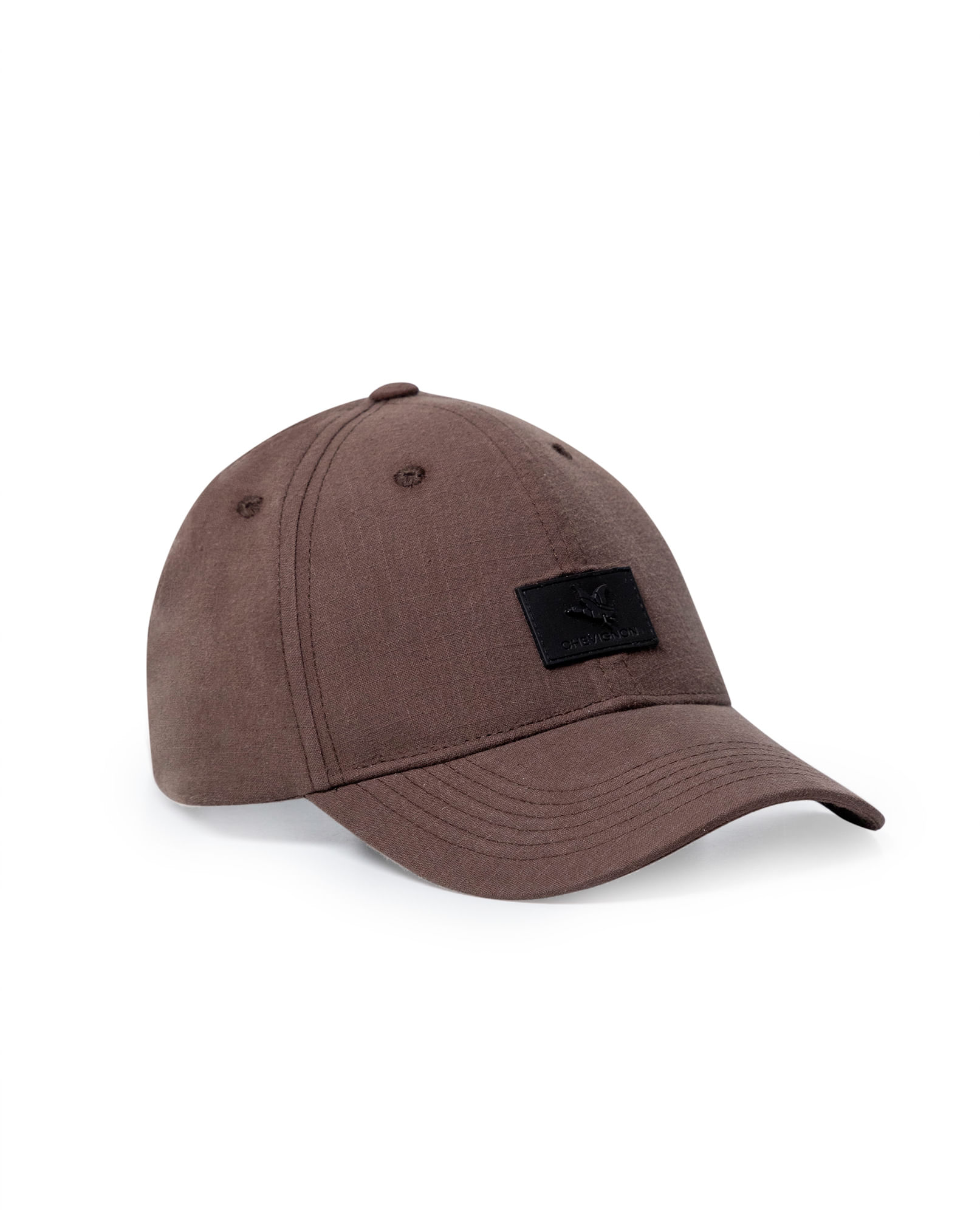 Gorra Unisex 6 Paneles Ripstop con Aplique PVC Frente-Lateral en Mezcla de Algodón