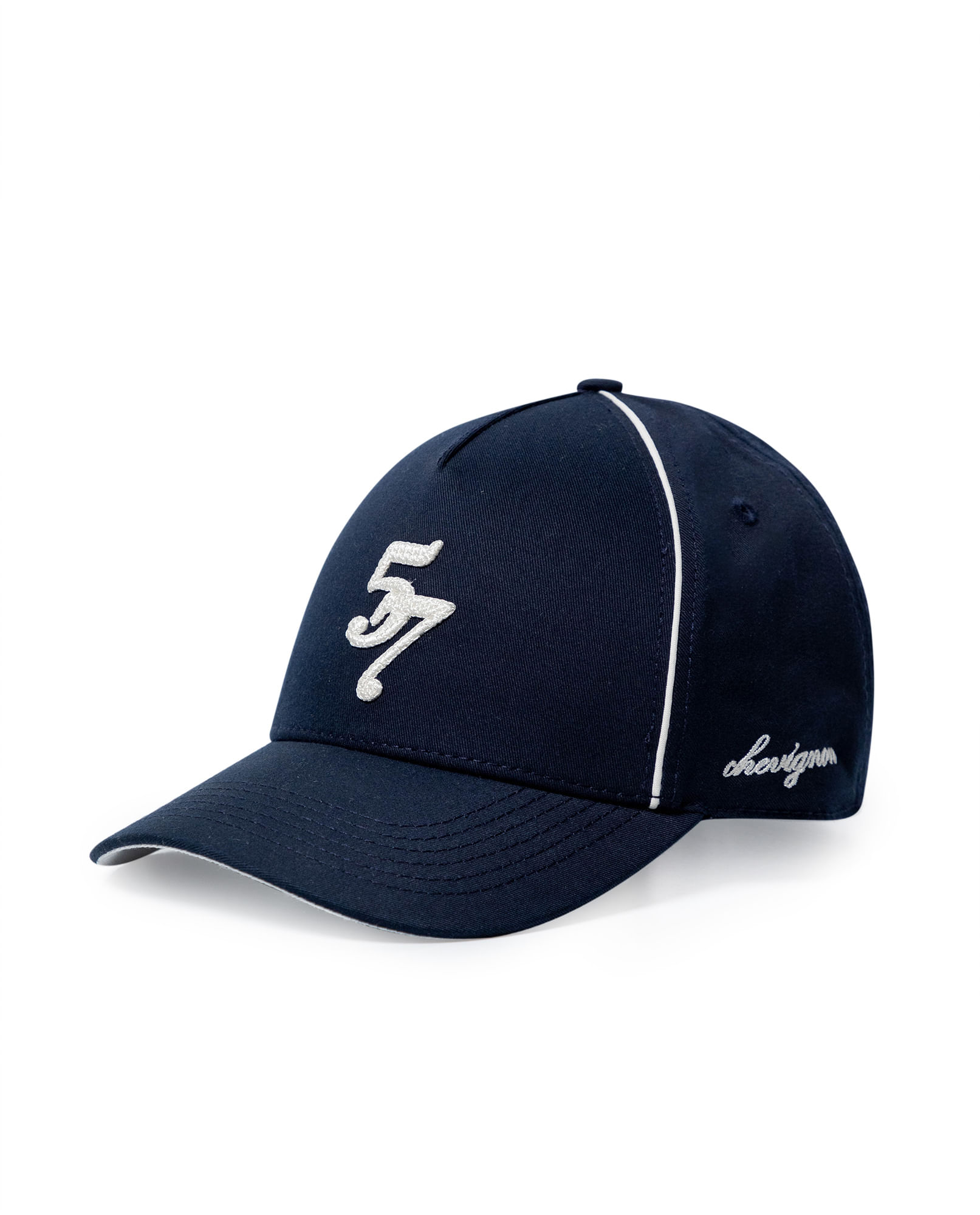 Gorra Unisex 6 Paneles Drill con Vivos Crudo y Gráfico Bordado en Algodón