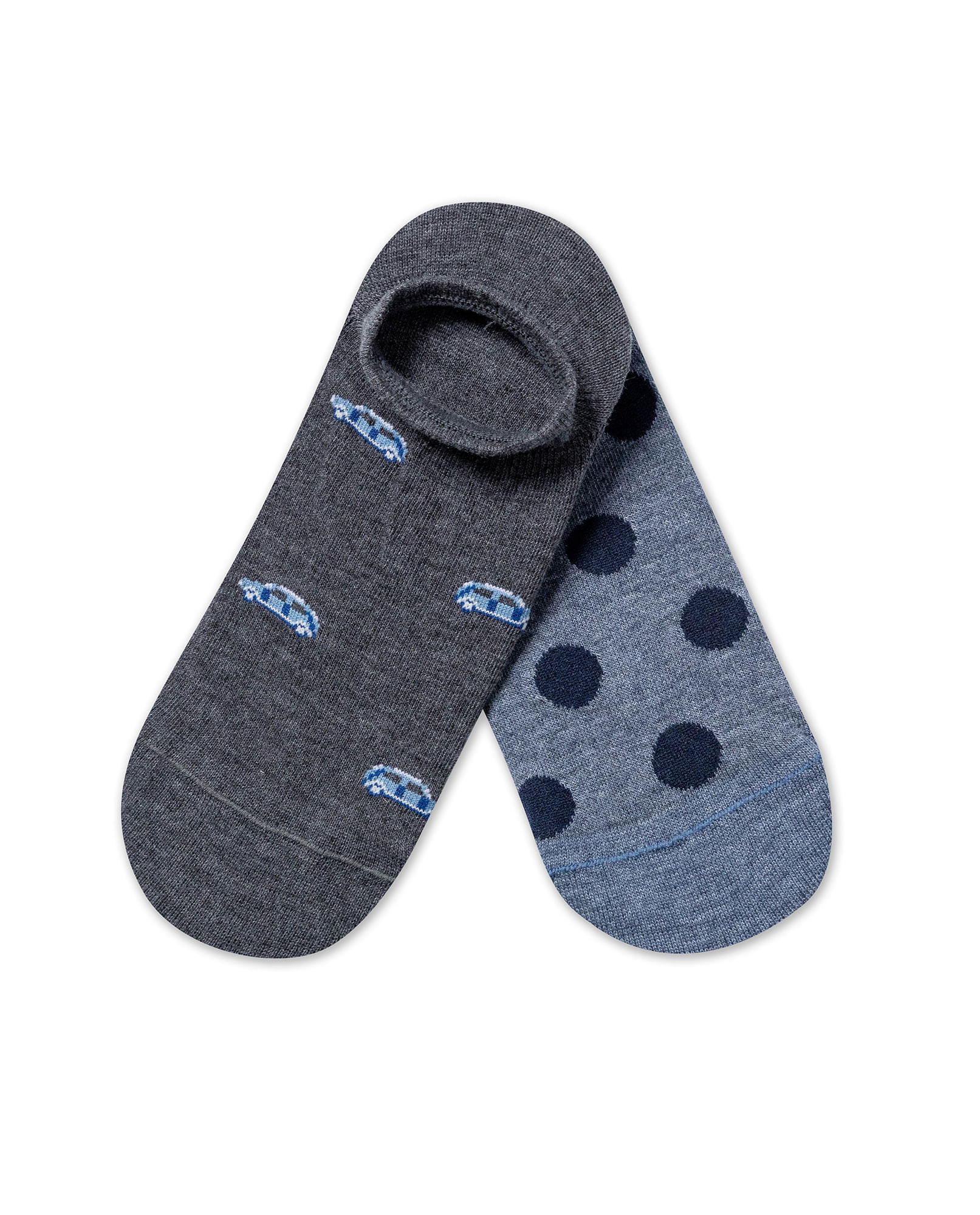 Bipack Medias Invisibles de Hombre con Puño de Ajuste en Mezcla de Algodón y Elastano