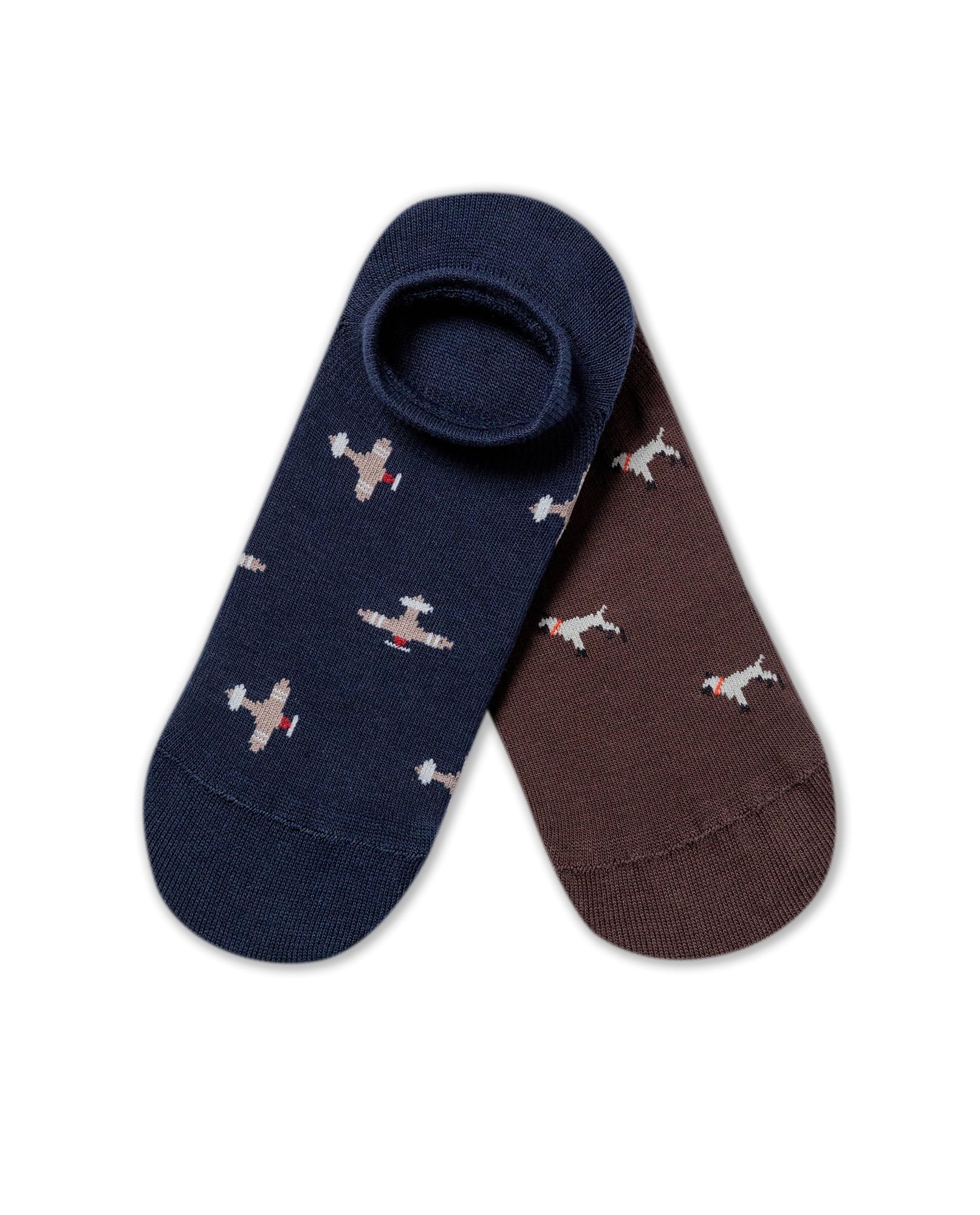 Bipack Medias Invisibles de Hombre con Puño de Ajuste en Mezcla de Algodón y Elastano