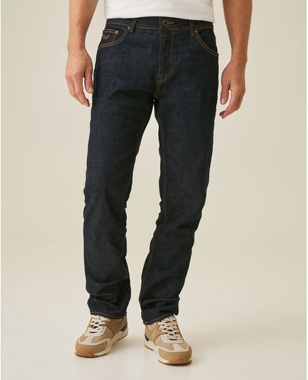 Jean de Hombre Slim Fit Tiro Medio Lavado Ultra Oscuro Básico en Mezcla de Algodón Morrison