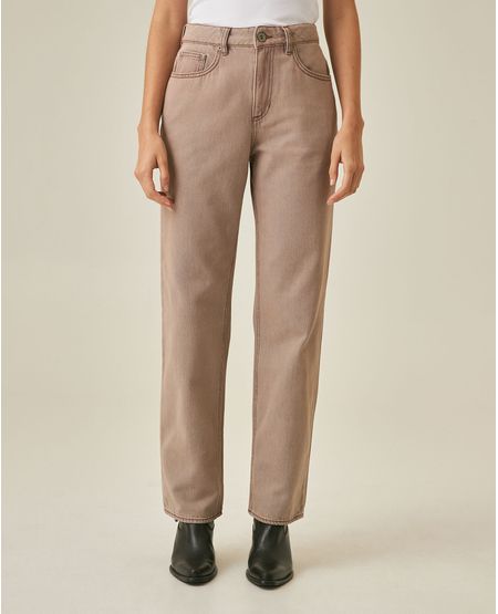 Jean de Mujer Special Fit Straight Tiro Super Alto Lavado Crudo Marfil en Algodón