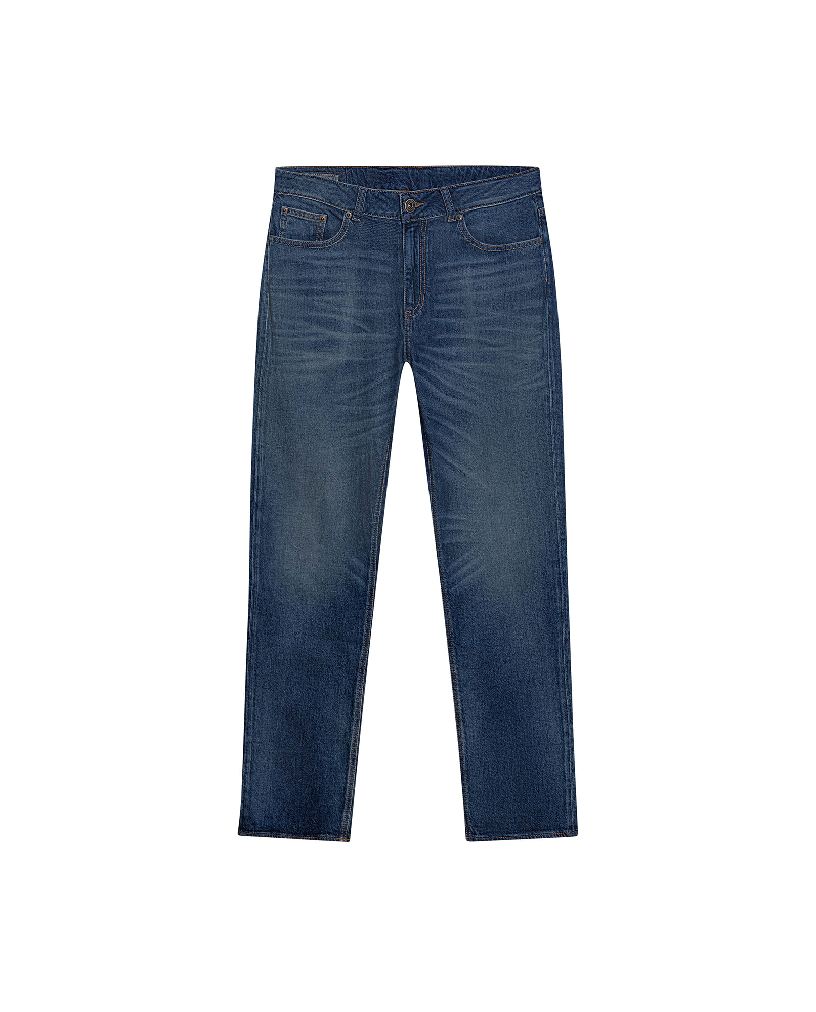 Jean de Mujer Boy Fit Bota Ajustada Tiro Medio con Efecto Desgaste Leve Lavado Oscuro en Mezcla de Algodón y Tencel