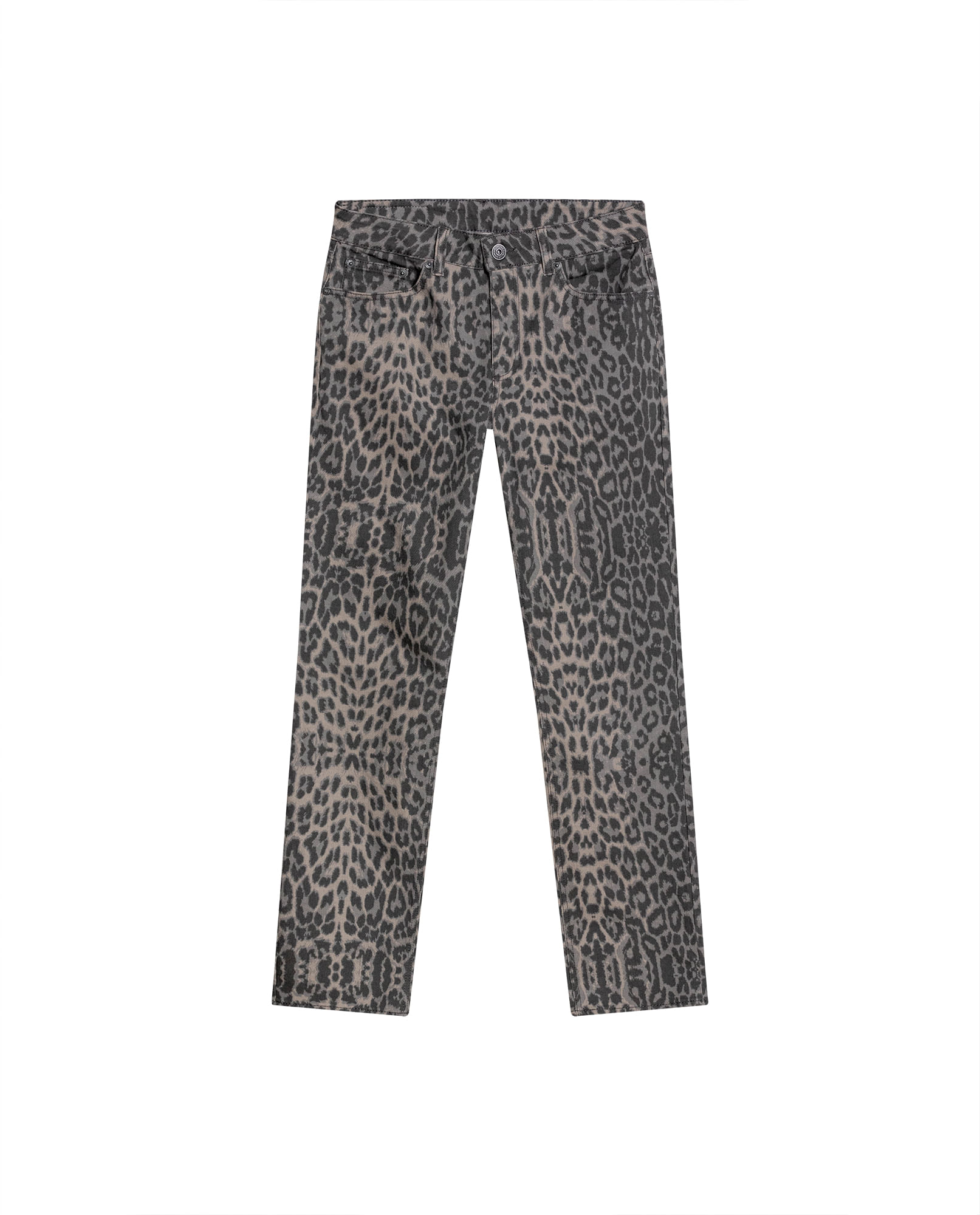 Jean de Mujer Special Fit Straigh Tiro Super Alto con Estampado Animal Print en Mezcla de Algodón Madres