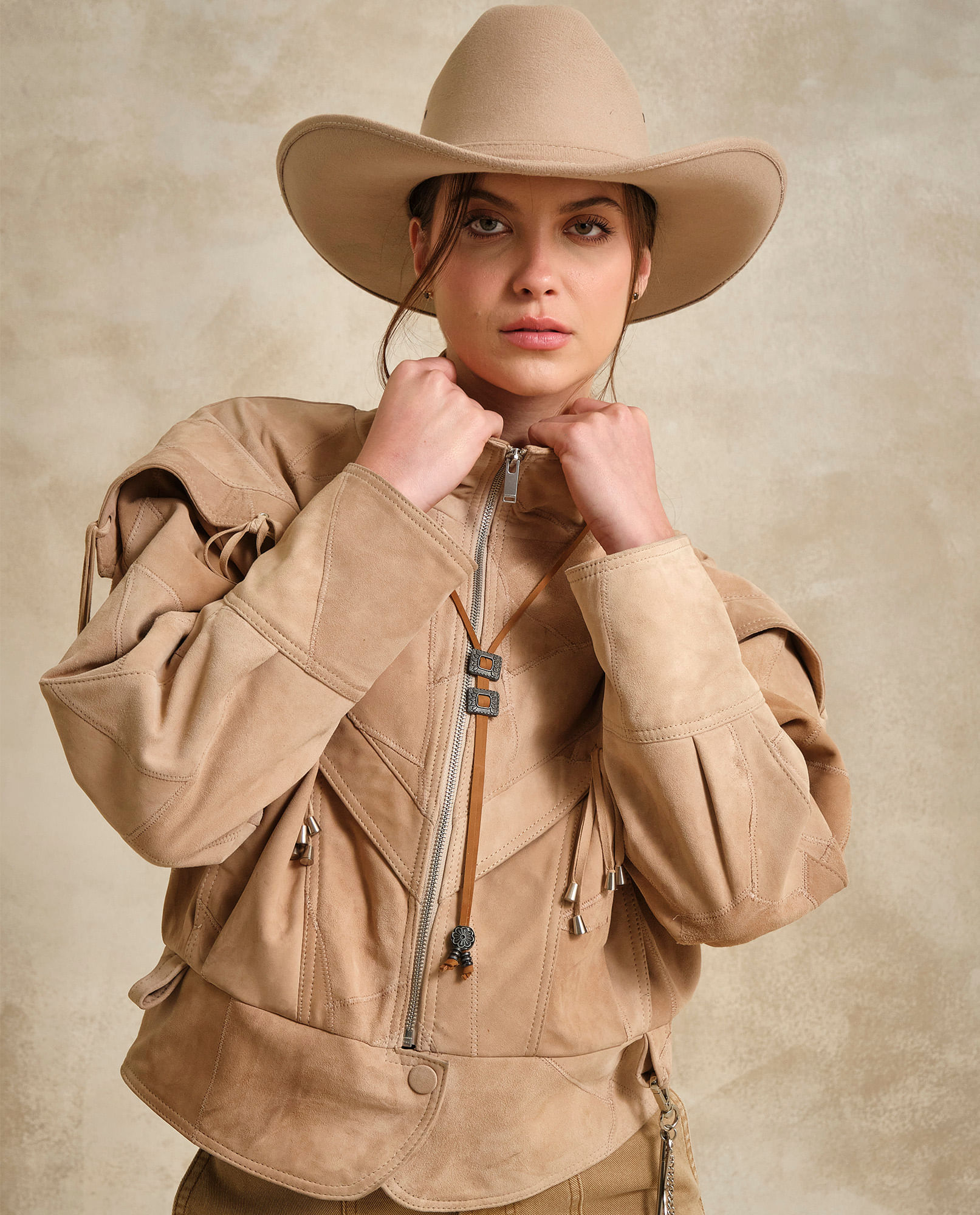 Chaqueta Tipo Bomber en Cuero para Mujer