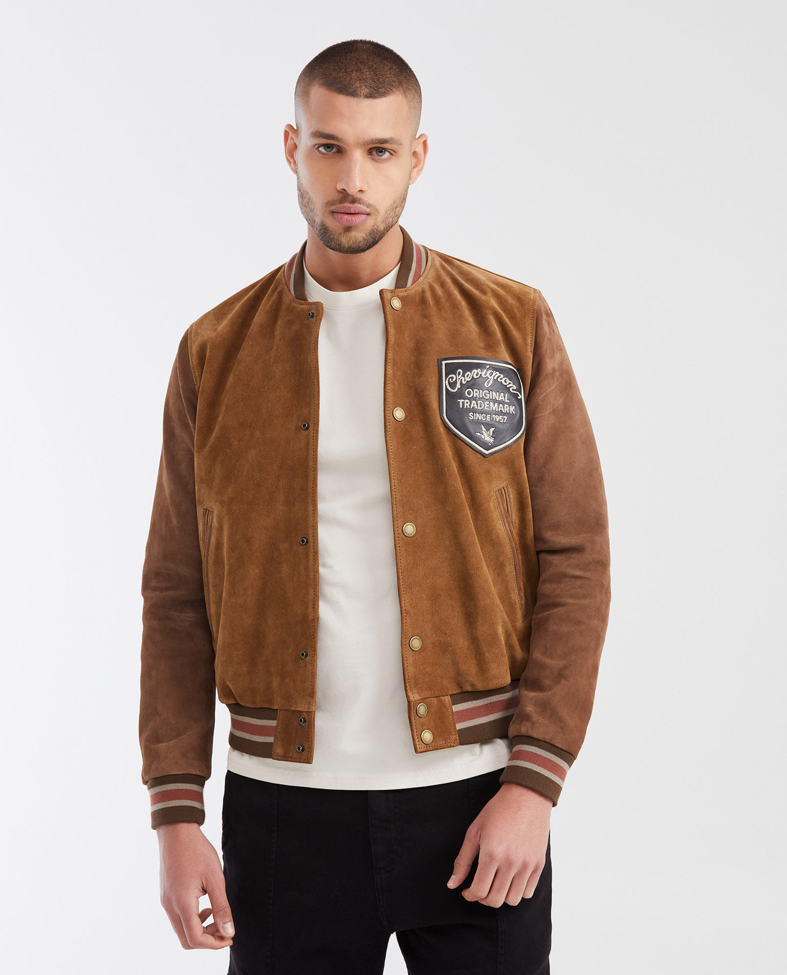 Chaqueta Bomber Suede de Hombre
