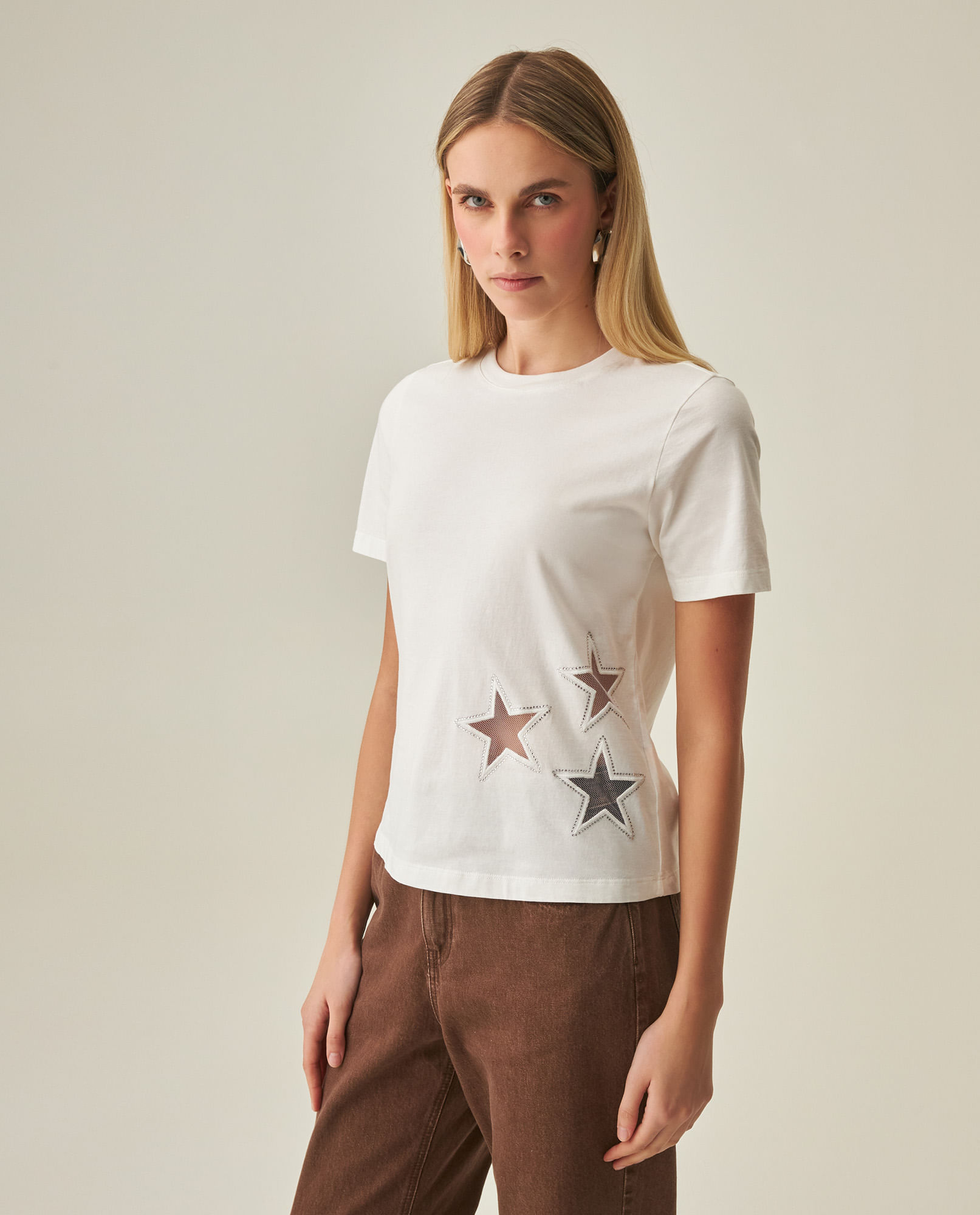 Camiseta Bordada para Mujer