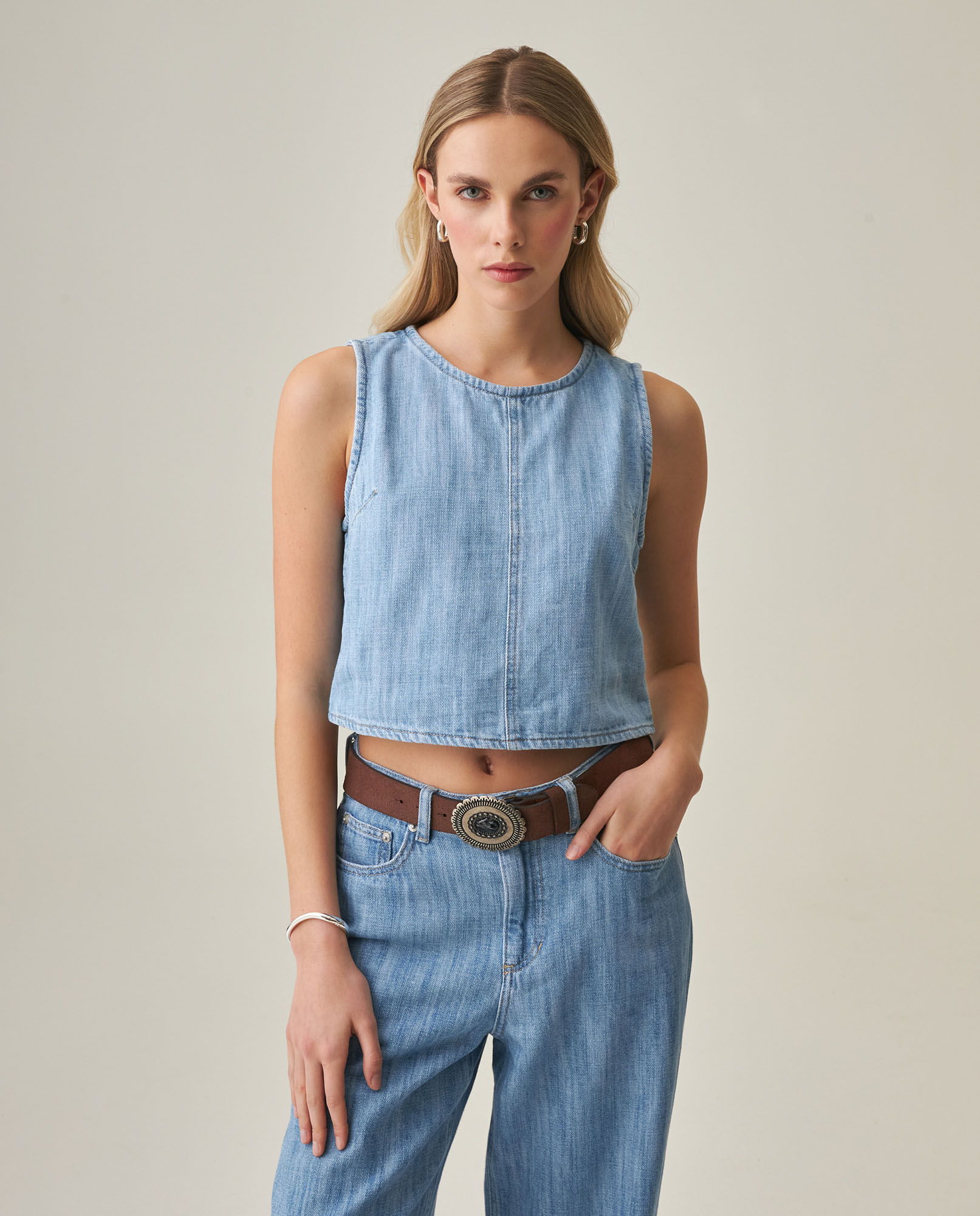 Top de Denim para Mujer
