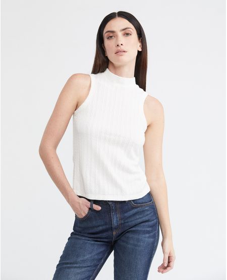 Camiseta de Mujer, Manga Sisa Cuello Tortuga - Tipo Tank