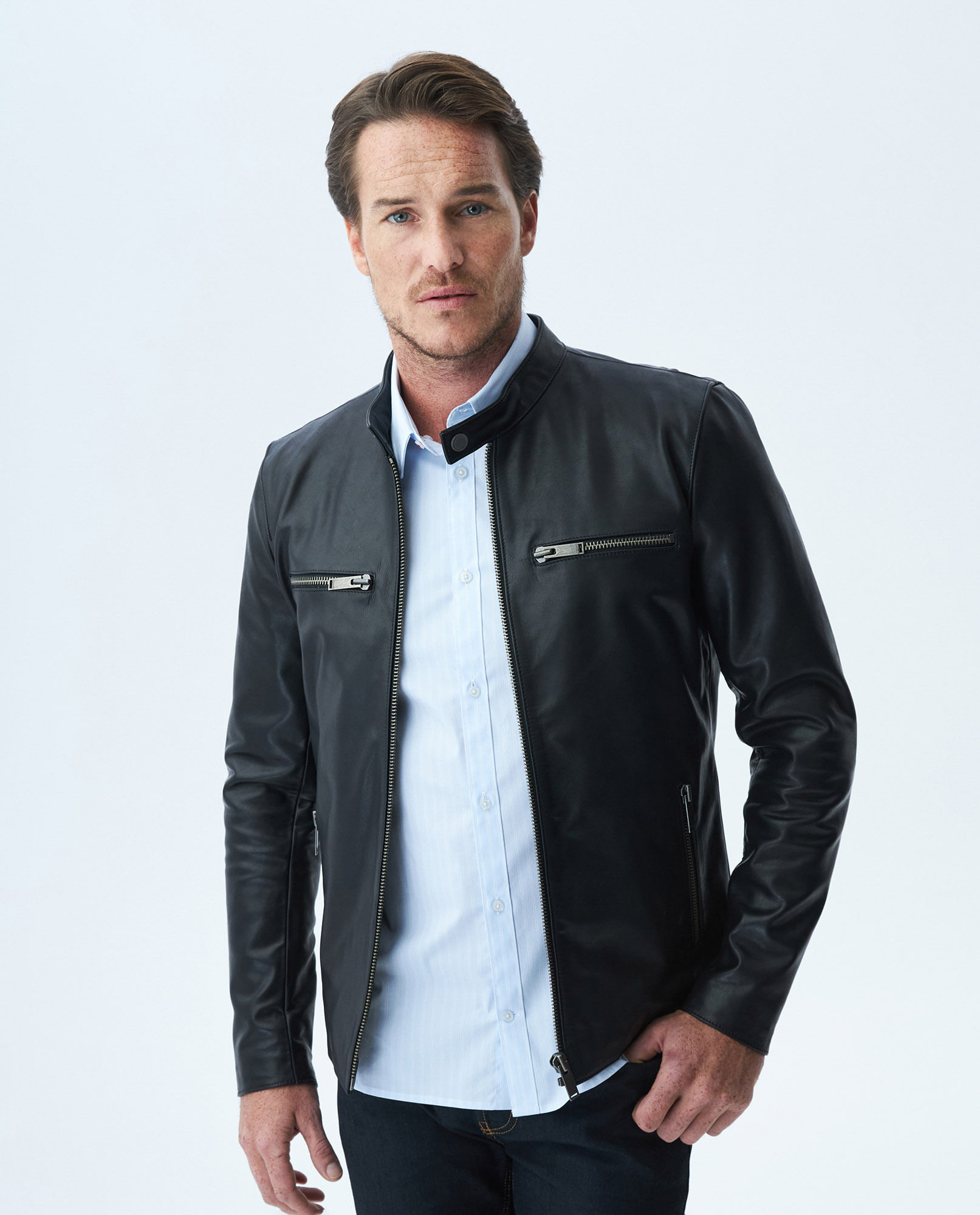 Men's Jackets: Cuero & Poliéster Elegance