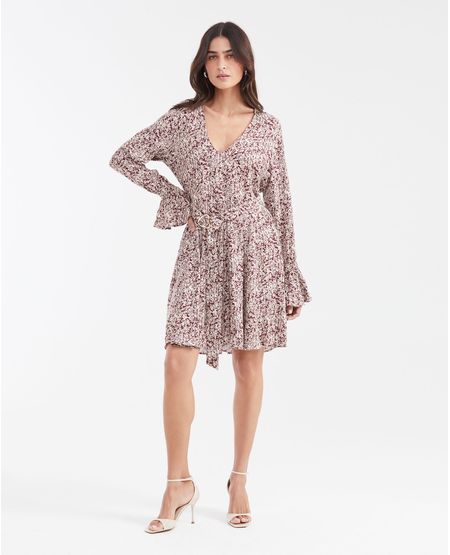 Vestido Corto con Estampado de Flores para Mujer