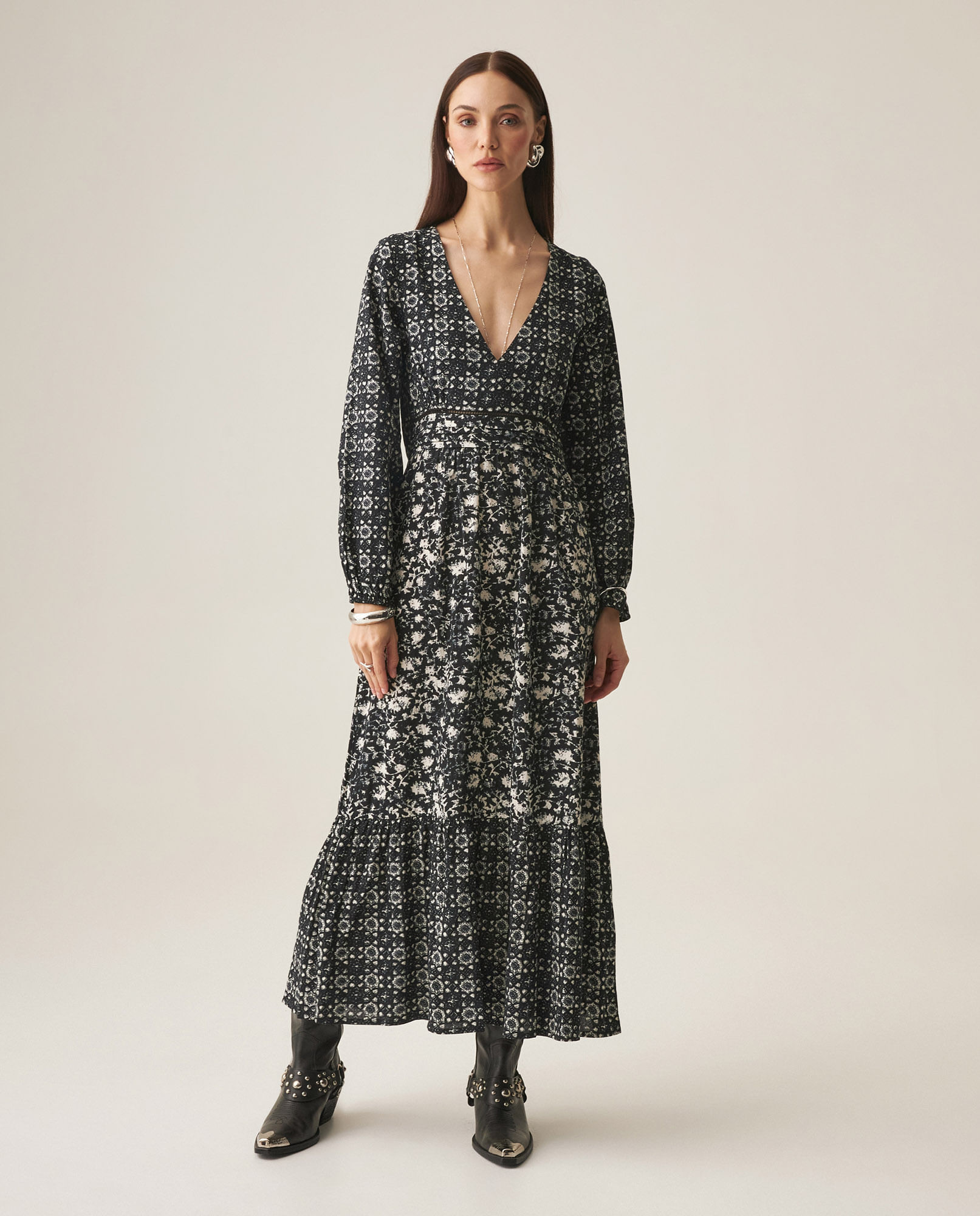 Vestido Largo Estampado para Mujer
